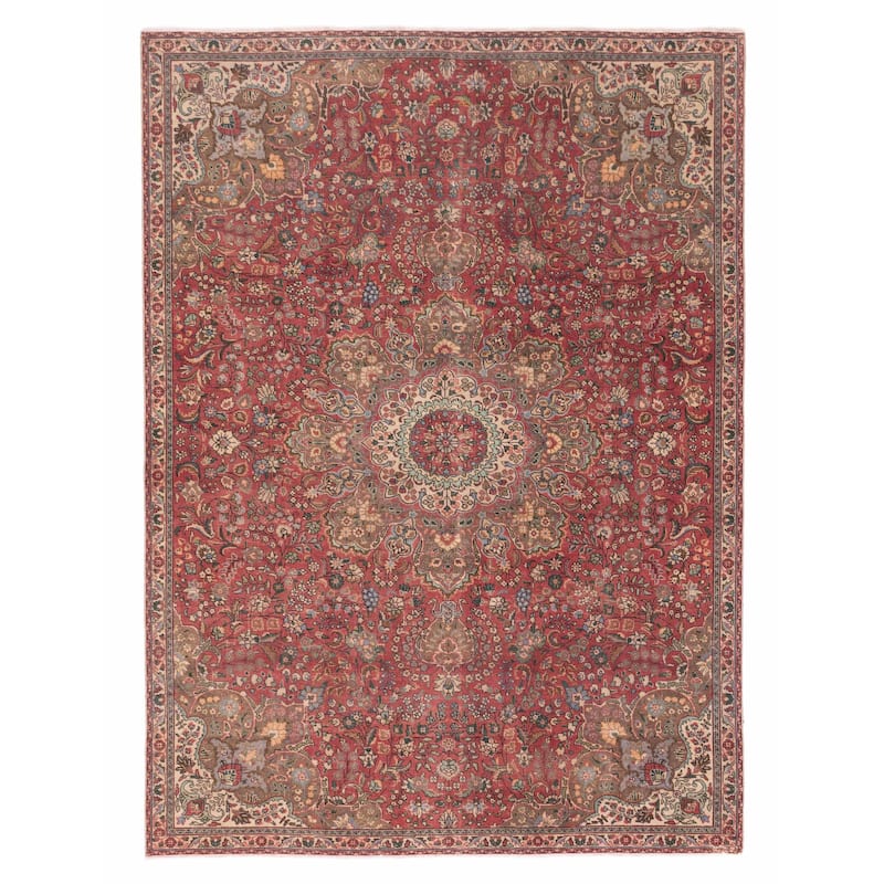 ECARPETGALLERY Hand-knotted Antalya Vintage Red Wool Rug - 7'8 x 10'6