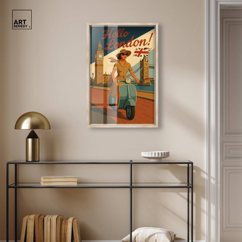 Scooter English Travel Shadowbox by Art Remedy