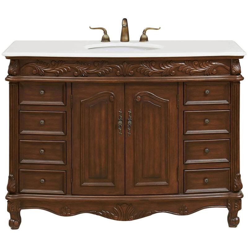 Elegant Lighting VF-1039-VW Bordeaux 48" Free Standing Single Basin - Brown - Natural Finish