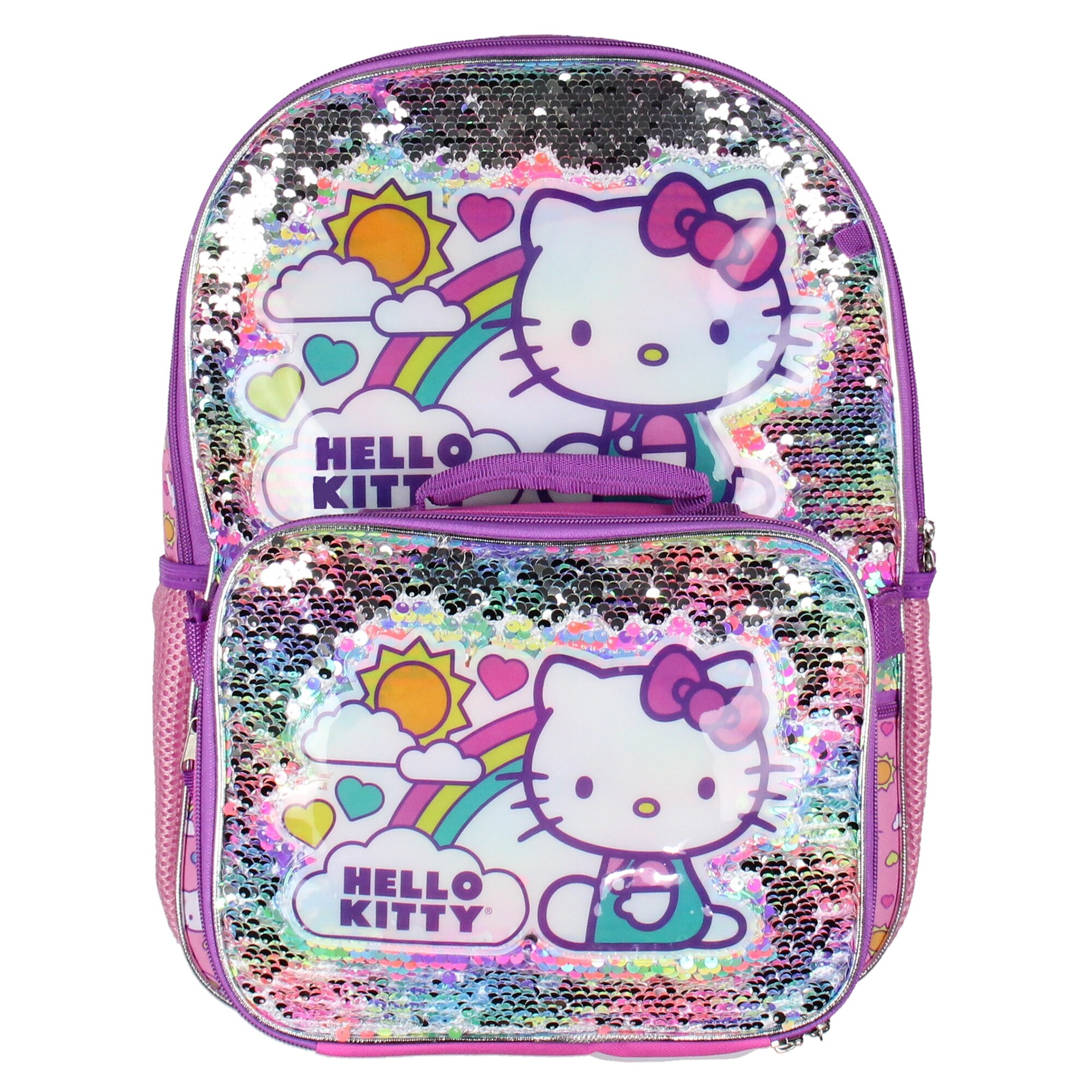 Hello Kitty Travel Backpack Neon Rainbows Magic Sequins 5