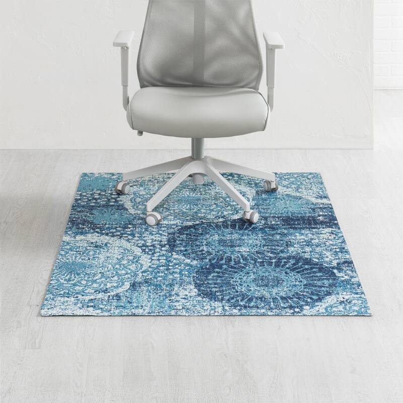 Jani 36"x48" Rug'd Chair Mat-Rug Style Office Chairmat for Carpet & Hard Floors| 0.25" Thick |Non-Slip, Foldable Desk Chair Mat - Onondaga