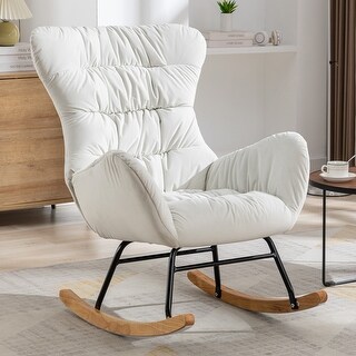 Velvet Fabric Rocking Chair - Bed Bath & Beyond - 39389001