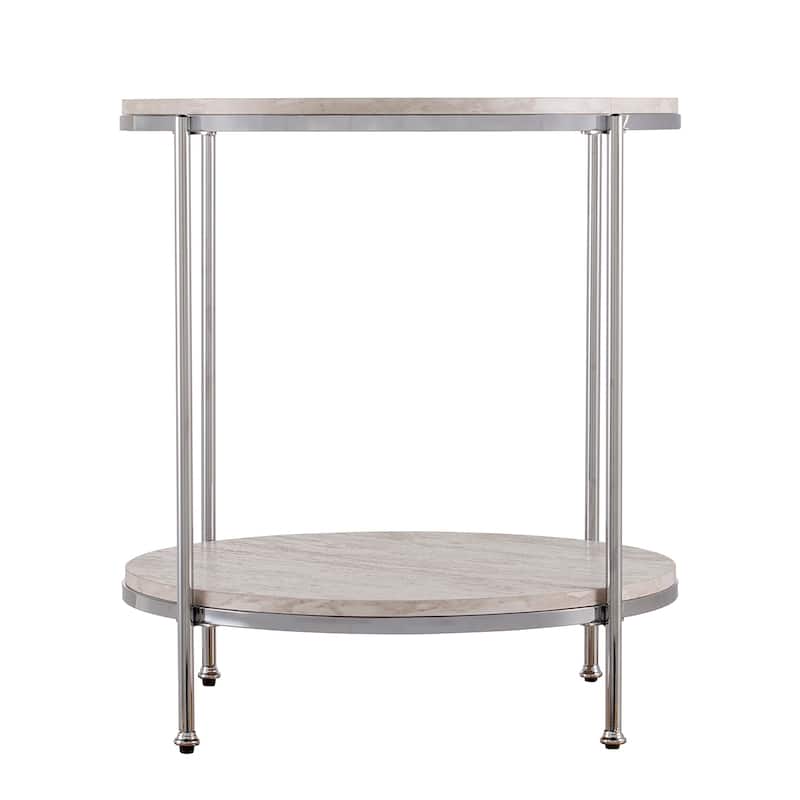 SEI Furniture Henderson Round Faux Marble Side Table