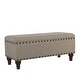 preview thumbnail 1 of 9, Copper Grove Raush Tufted Linen Storage Bench Tan