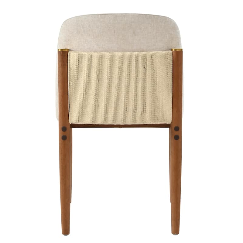 Christopher Knight Home - Modern Rubberwood Dining Chairs with Woven Rope Backrest