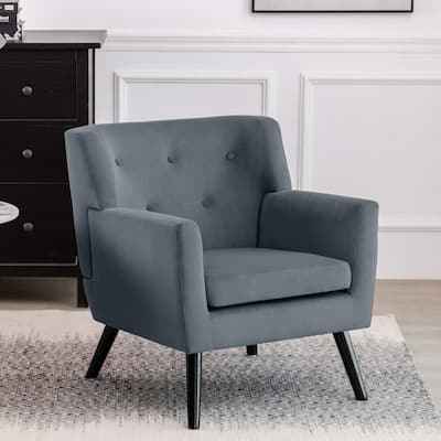 Velvet Upholstered Armchair Tufted Accent Chair for Living Room - 28.35"W x 27.56"D x 30.71"H