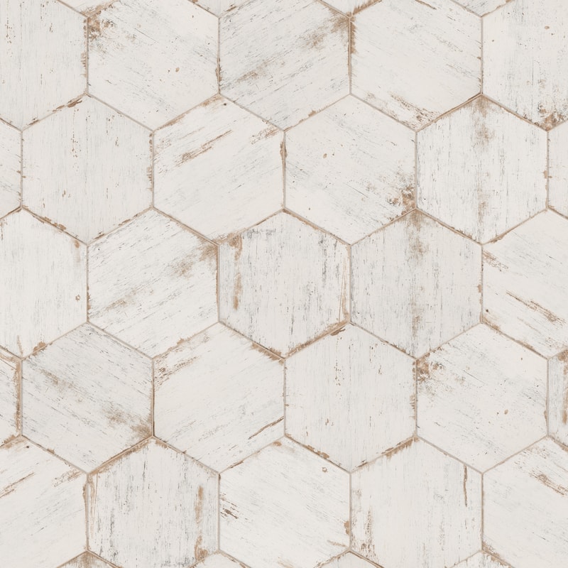 Merola Tile Retro Hex Blanc 14-1/8" x 16-1/4" Porcelain Floor and Wall Tile