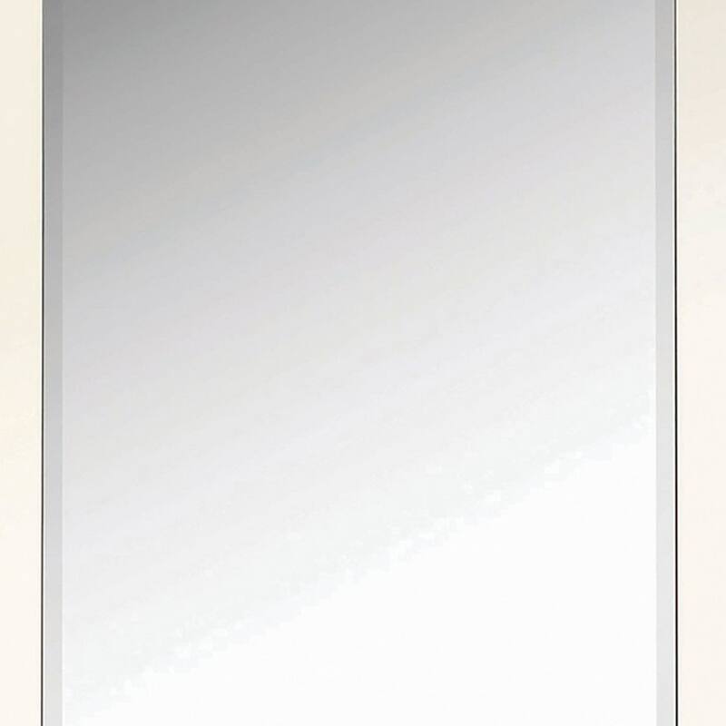 Rectangular Shaped Floor Mirror with Beveled Edge, Silver