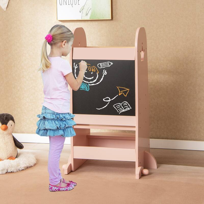 Gymax Multi-purpose Kids Kitchen Tower Children Standing Tower Kids