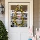 preview thumbnail 5 of 36, Glitzhome Easter Bunny Shaped Wreath with Eggs Satin Ribbon Bow Basket