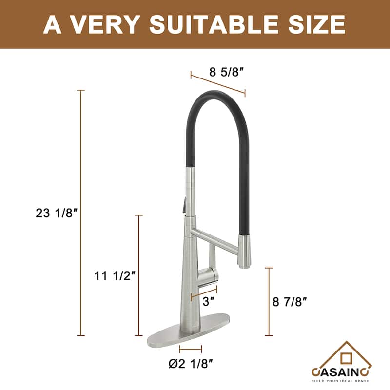 Single-Handle Standard Kitchen Faucet in Brushed Nickel