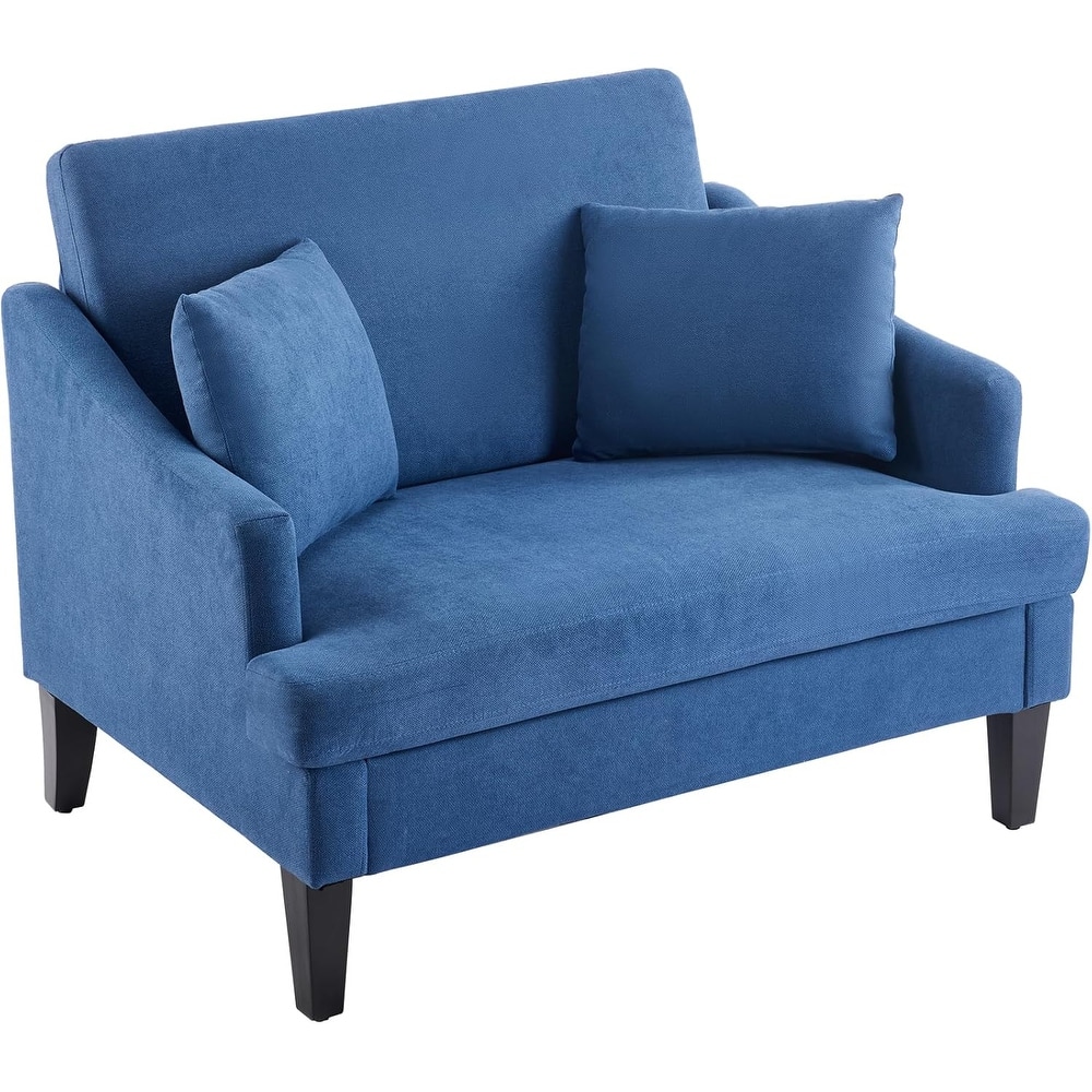 Bezseller Modern Oversized Accent Chair, 34.3'' Wide Seat Upholstered Armchair with Wood Legs and 2 Pillows