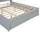 preview thumbnail 9 of 10, Queen Size Solid Pine Wood Platform Kids Bed Frame with Built-In Storage Shelves of the Headboard and 2-Drawers, Grey
