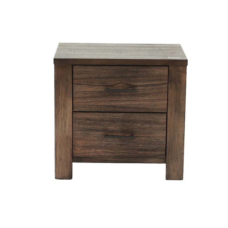 1pc Nightstand Wooden Bedside Table 2x Drawers