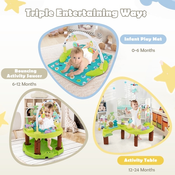 Costway 3-in-1 Baby Activity Center Toddler Bouncing Saucer