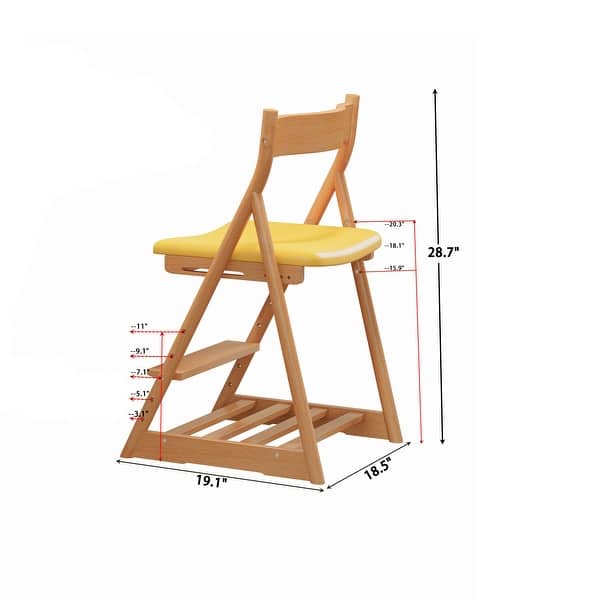 Adjustable Ergonomic Kids Chair, Beech Wood Study Chair for Desk Use