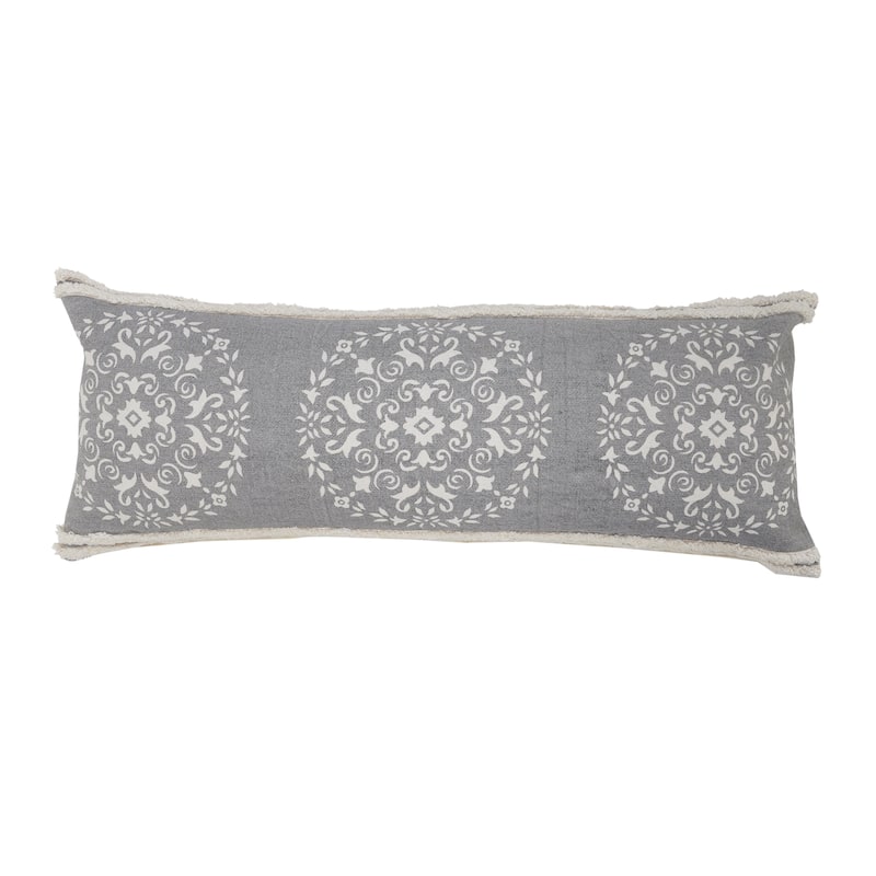 Sevita Casual Mandala Medallion Lumbar Pillow with Tufted Border