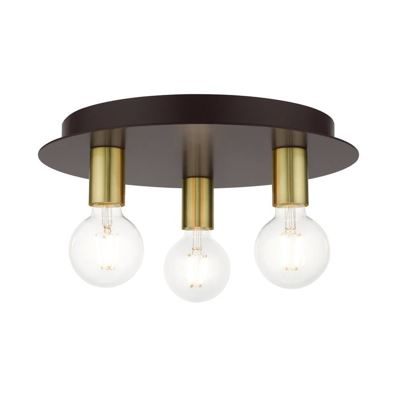 Livex Lighting Hillview 3 Light 14" Wide Semi-Flush Ceiling Fixture