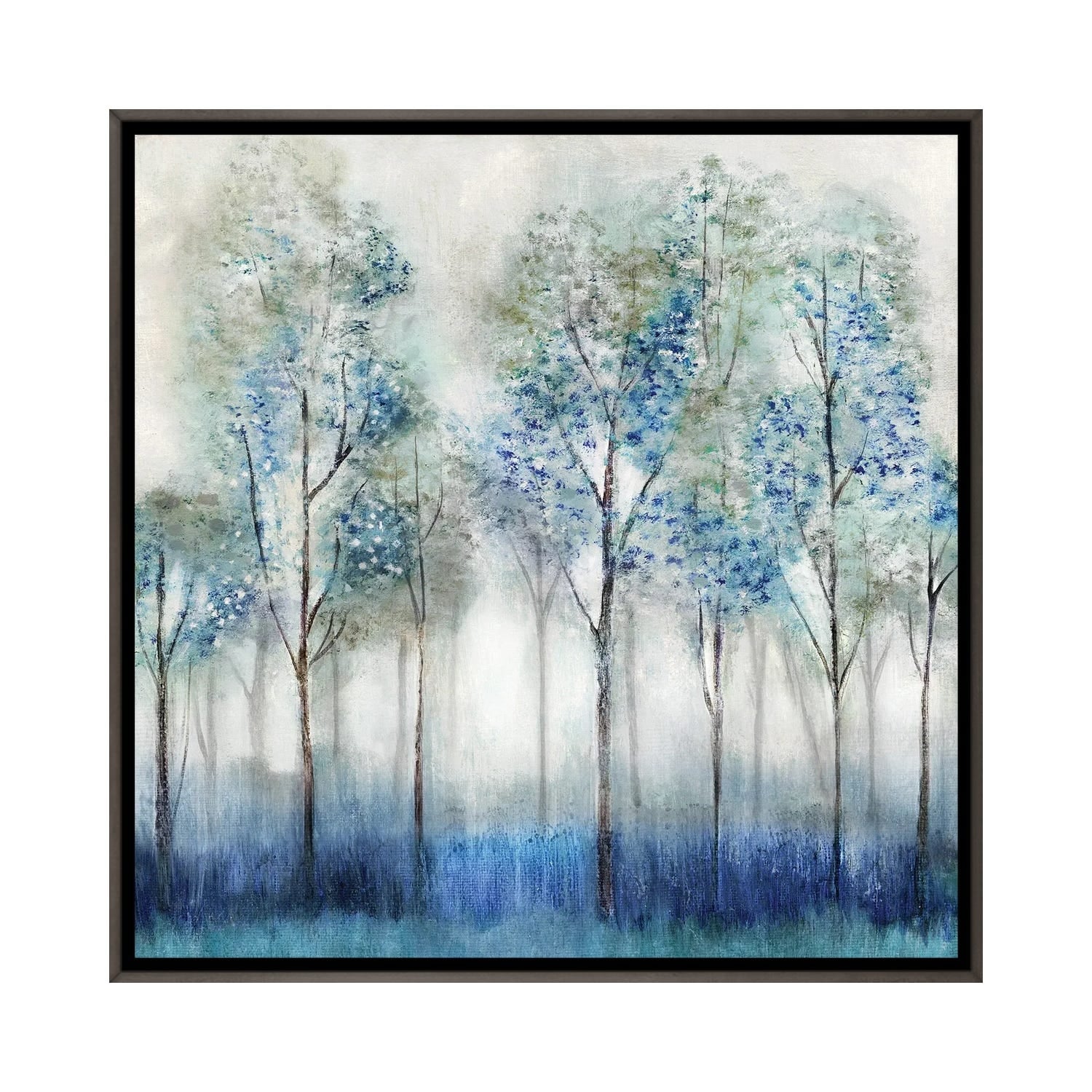 Framed Canvas Art (White Floating Frame) - Whimsical Wood by Tava Studios ( Floral & Botanical > Trees art) - 18x18 in