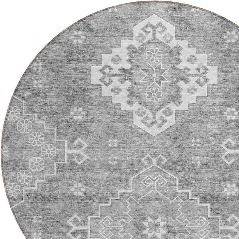 HomeRoots Medallion Traditional Rectangle Outdoor Rug