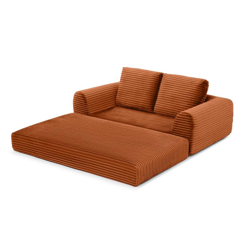 2-in-1 Folding Convertible Sofa Bed, Modern Corduroy Sleeper Couch