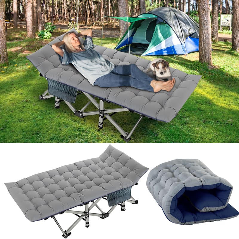 DoCred Oversized Folding Camping Bed, Portable Sleeping Bed Cot - 75"x28"x14"