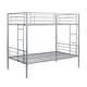 preview thumbnail 3 of 6, Silver Twin over Twin Size Metal Bunk Bed with Ladder and Fence for for Bedroom, Kids, Boys and Girls