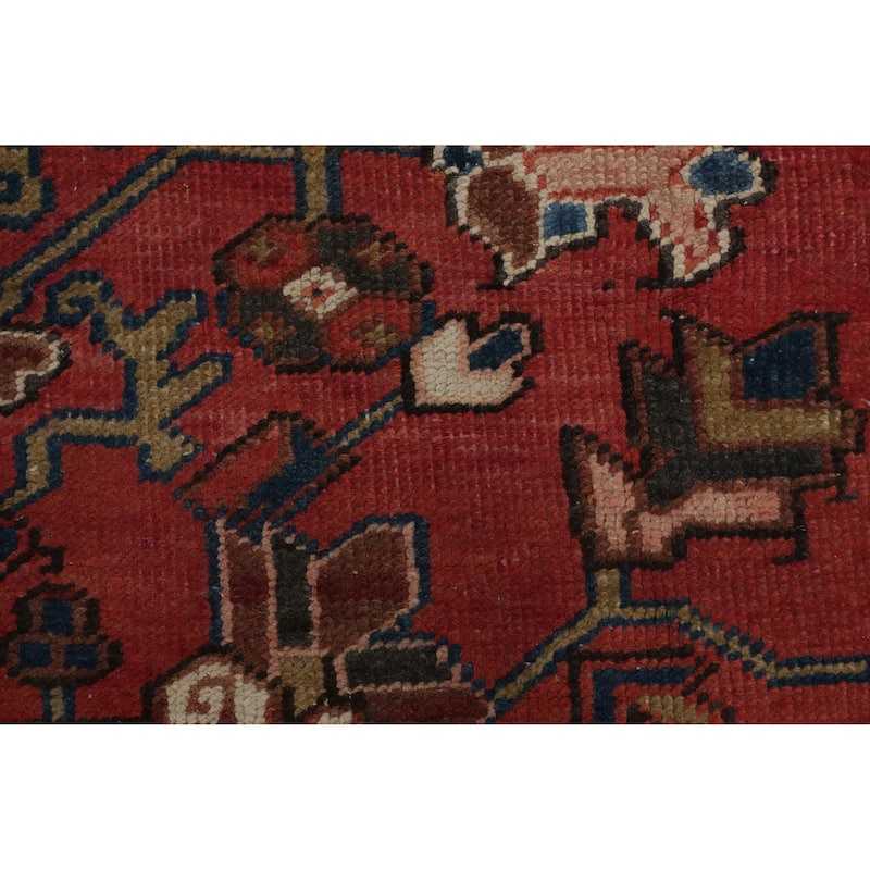 Hand Knotted Oriental 100% Wool Carpet Traditional Medallion Red Heriz Area Rug - 11' 4'' X 8' 3''