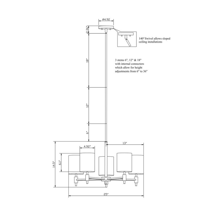 Forte Lighting 5 Light 25" Wide Chandelier