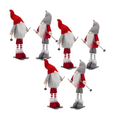 Skiing Gnome Figurine (Set of 6)