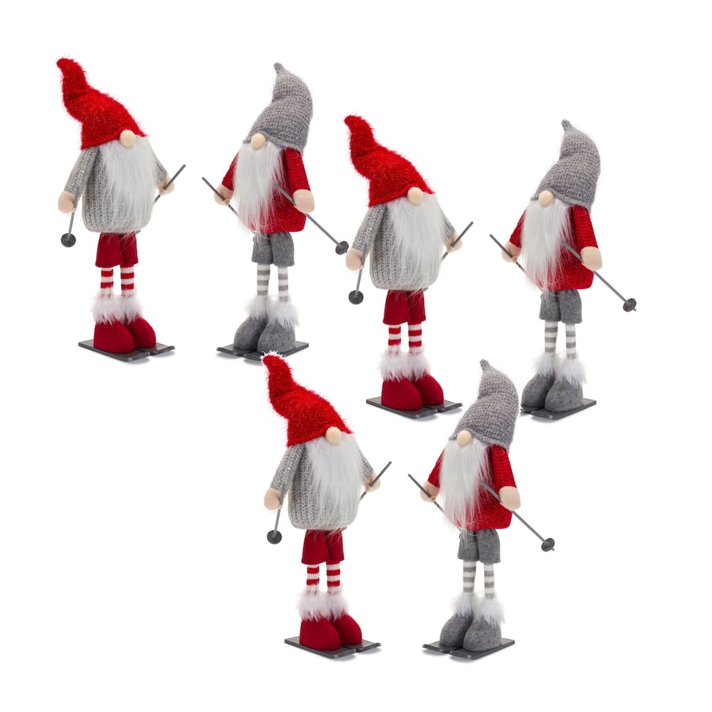 Skiing Gnome Figurine (Set of 6)