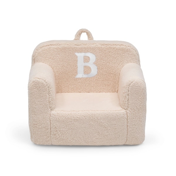 slide 2 of 4, Personalized Monogram Cozee Sherpa Chair - Customize with Letter B - Foam Kids Chair for Ages 18 Months and Up
