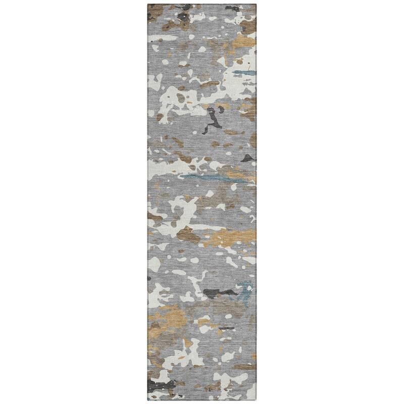 Machine Washable Indoor/ Outdoor Modern Calhan Chantille Rug