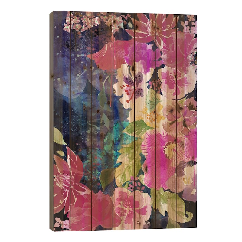 Everlasting Flowers Print On Wood by 5by5collective - Multi-Color - 40x26x1.5