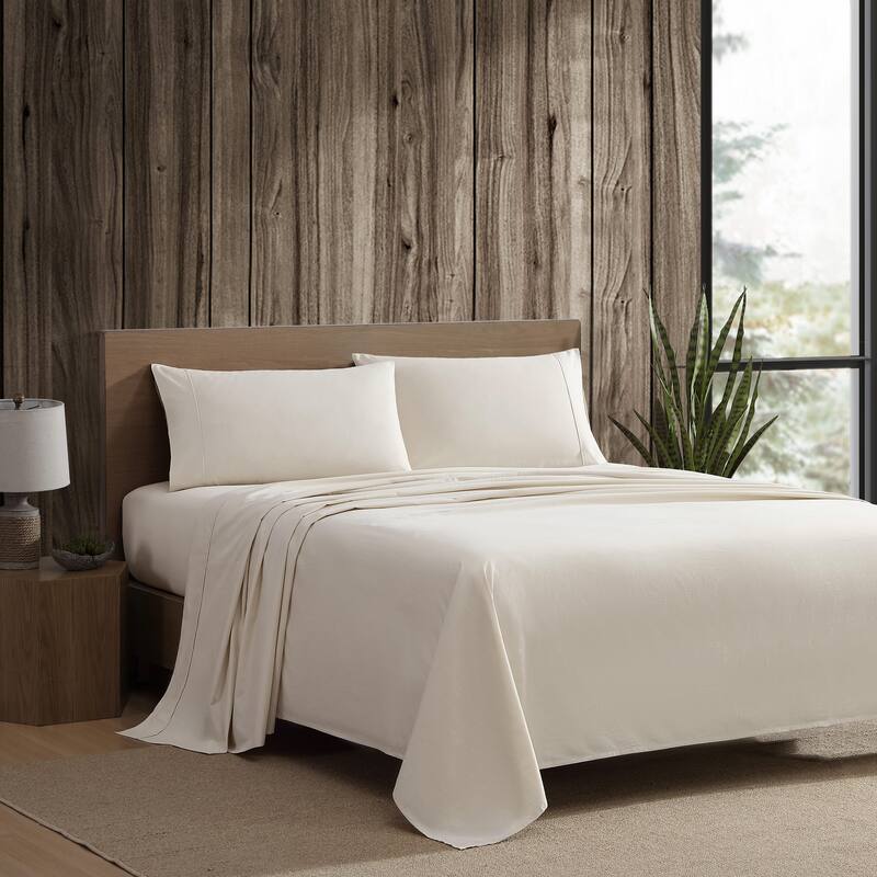 Eddie Bauer Brushed Percale Solid Cotton Sheet Set