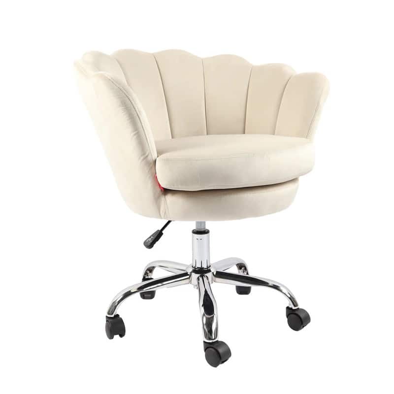 VANITII Accent Chair Swivel Vanity Chair Office Desk Chair With Wheels Modern Height Adjustable Pink/Grey/White