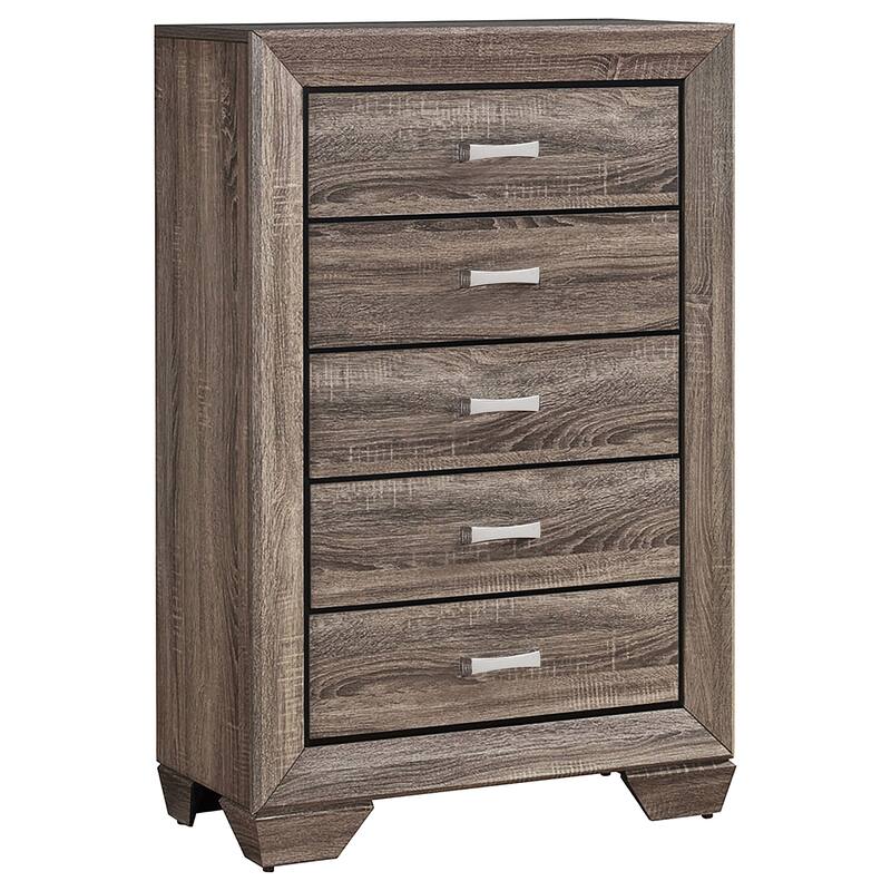Harrison Washed Taupe 5-drawer Bedroom Chest