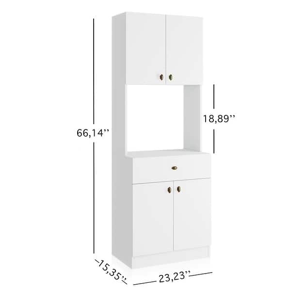 dimension image slide 1 of 4, Living Skog Scandi Pantry Kitchen Storage Cabinet