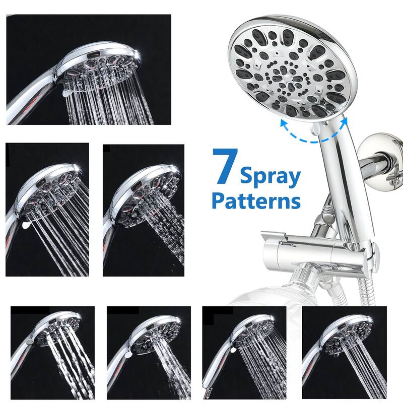 5 inch Wall-Mounted Round Completed Shower System with Handheld Shower and head shower and Tub Faucet