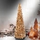 preview thumbnail 1 of 4, 12" Metallic Chunky Iced Cone Tree Gold