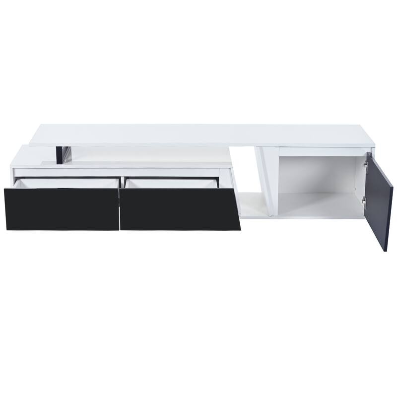 Rectangle Extendable TV Stand,Entertainment Centers with 2 Drawers and 1 Cabinet Up to 100" Tv