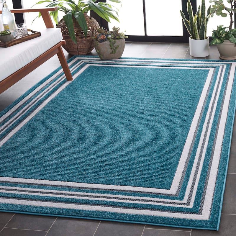 SAFAVIEH Cabana Ayfer Transitional Rug - 9' x 12' - Turquoise/Ivory