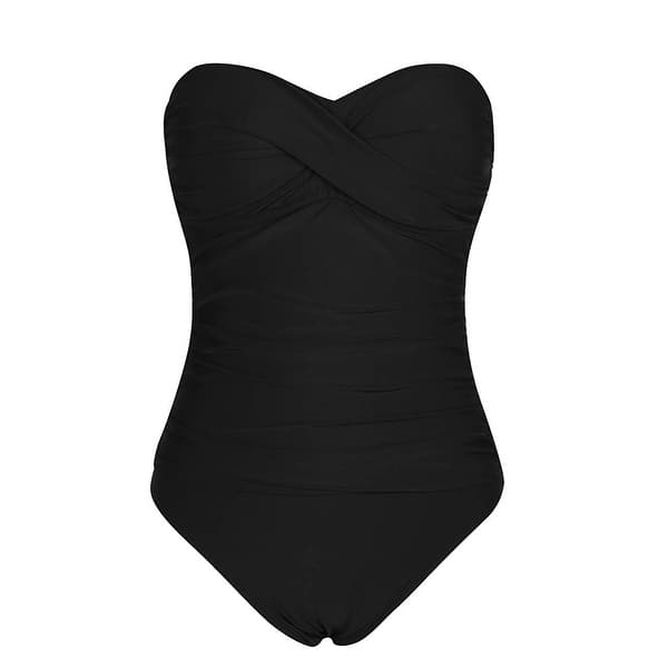 Shop Hilor Women S Bandeau One Piece Swimsuits Front Twist Swimwear Ruched Bathing 10 Overstock 31694810