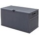 preview thumbnail 6 of 7, SUNCROWN 120 Gallon Deck Box Outdoor Resin Wicker Storage Container Grey