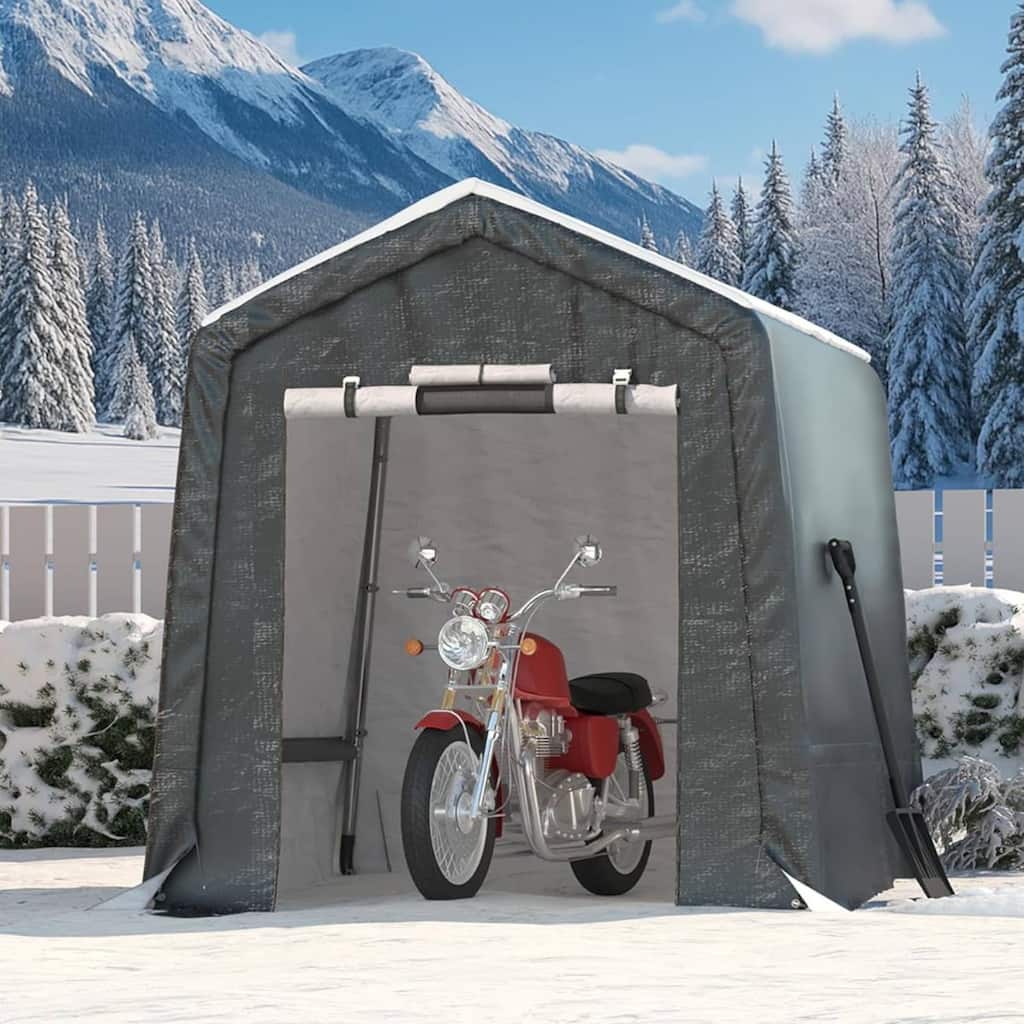 6x6 FT Portable Outdoor Storage Shed, Carport for Motorcycle, Firewood, Garden and Tools - 6X6 Ft