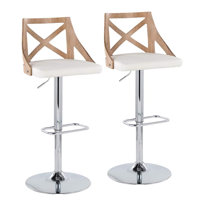 The Gray Barn Charlotte Adjustable Bar Stool with Rounded Rectangular Footrest (Set of 2)
