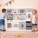 preview thumbnail 1 of 4, Wooden Kids Kitchen Set with Realistic Sounds and Storage Features - 46.5" x 11.5" x 39.5" Kitchens