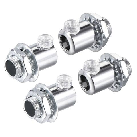 Metal Cable Glands Cord Grips Screw Lock for Wiring Ceiling Lamp Chrome 4Pcs