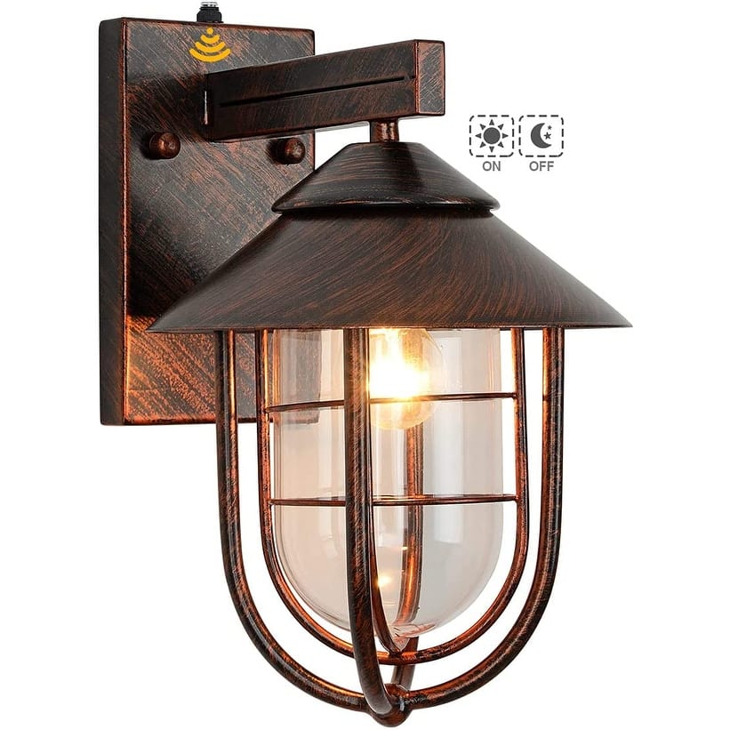 Rust house wall lights industrial wall mount vintage dusk to dawn light