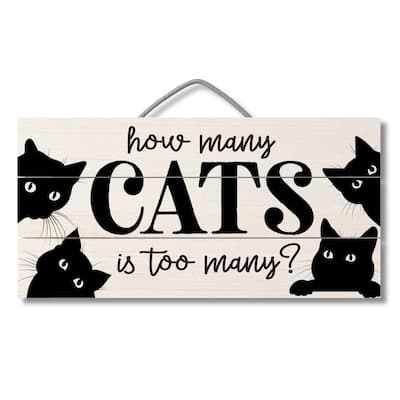 Wood Pallet Hanging Sign - How Many Cats